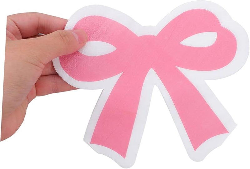 Pink Bow Napkins 40pcs Disposable Paper Tissue For Birthday Party Baby Shower Decorations - Image 5