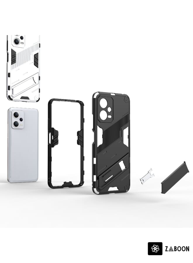 Green Tiger For Xiaomi Redmi Note 12 China / Note 12 5G India Punk Armor 2 in 1 PC + TPU Phone Case with Invisible Holder(Orange) - Image 4