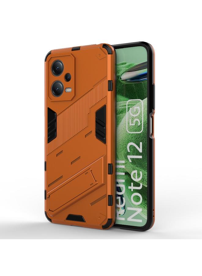 Green Tiger For Xiaomi Redmi Note 12 China / Note 12 5G India Punk Armor 2 in 1 PC + TPU Phone Case with Invisible Holder(Orange) - Image 1
