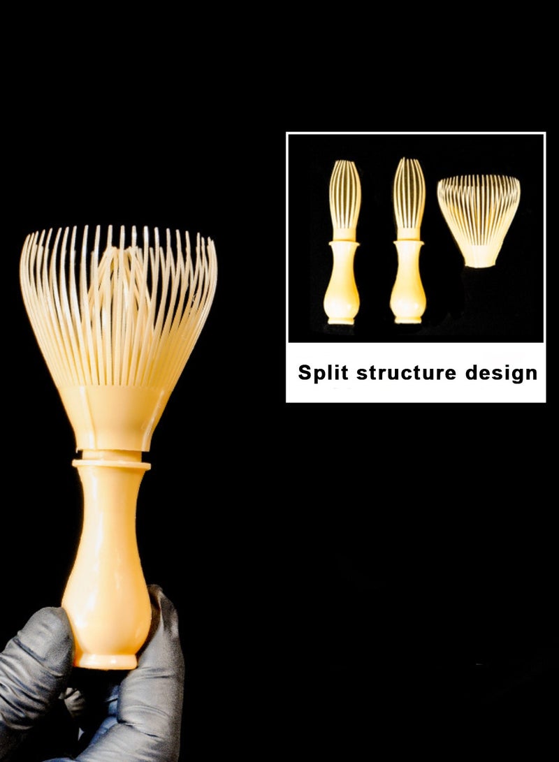 الراتنج ماتشا جلد Chasen فرشاة أدوات ماتشا مسحوق الشاي الأخضر مسحوق إعادة الاستخدام جلد إعداد اليابانية ماتشا الشاي (البيج) - Image 3