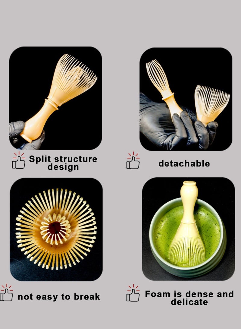 الراتنج ماتشا جلد Chasen فرشاة أدوات ماتشا مسحوق الشاي الأخضر مسحوق إعادة الاستخدام جلد إعداد اليابانية ماتشا الشاي (البيج) - Image 4