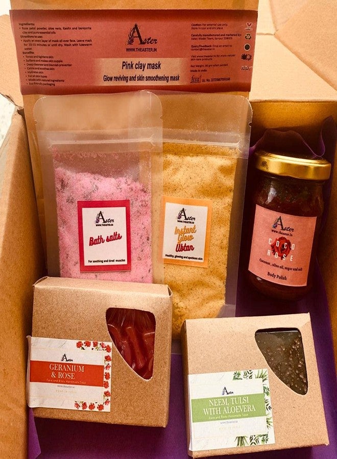 Aster handmade Pamper hamper, Natural products, Handmade, Gift hamper, Face and Body care - Image 1