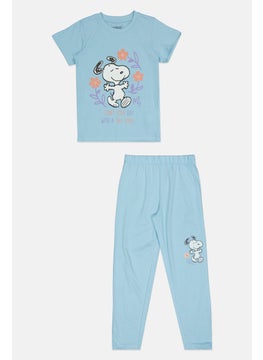 Peanuts Toddlers Girl 2 Pieces Graphic Print Pajama Set, Multicolor  - Image 1