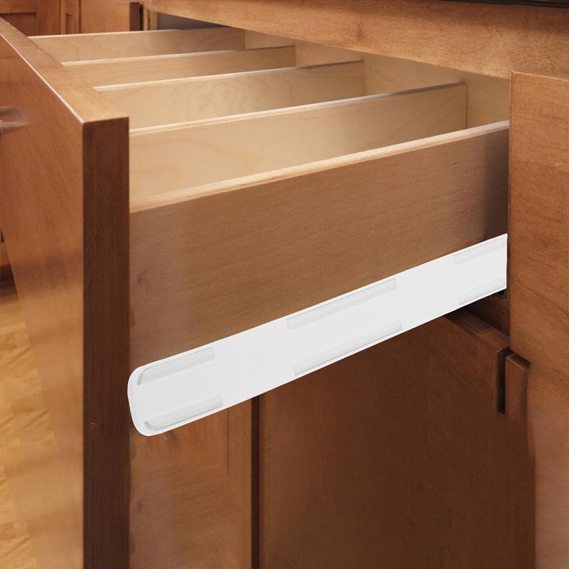 Full Extension White Plastic Drawer Slide Rails 4pcs Side Mount for Kitchen Cabinet Storage - Image 5