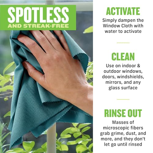 E-Cloth Microfiber Cleaning Cloth Glass Kit - Microfiber Towel Window Cleaning Kit - Microfiber Towels for Cars, Windows, Mirrors, & More - Winter Green - Image 5