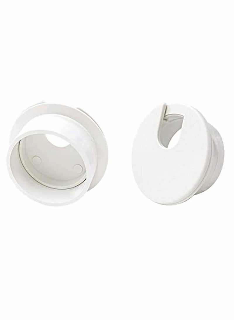 6pcs Desk Grommet 1-3/8 inch Table Plastic Wire Cord Cable Grommets Hole Cover, for Office and Home PC Desk Cable Cord Management Organizer (White) - Image 5