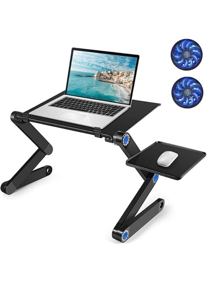Generic Multi-Functional Aluminum Laptop Stand with 2 USB Cooling Fans – Ergonomic Desk Design, Black  - Image 4