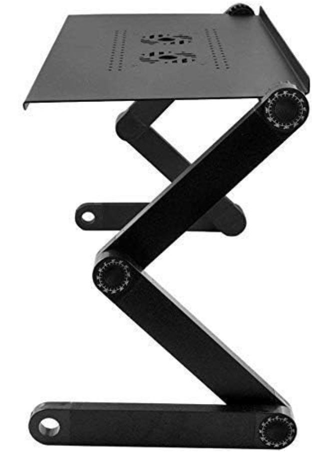 Generic Multi-Functional Aluminum Laptop Stand with 2 USB Cooling Fans – Ergonomic Desk Design, Black  - Image 1