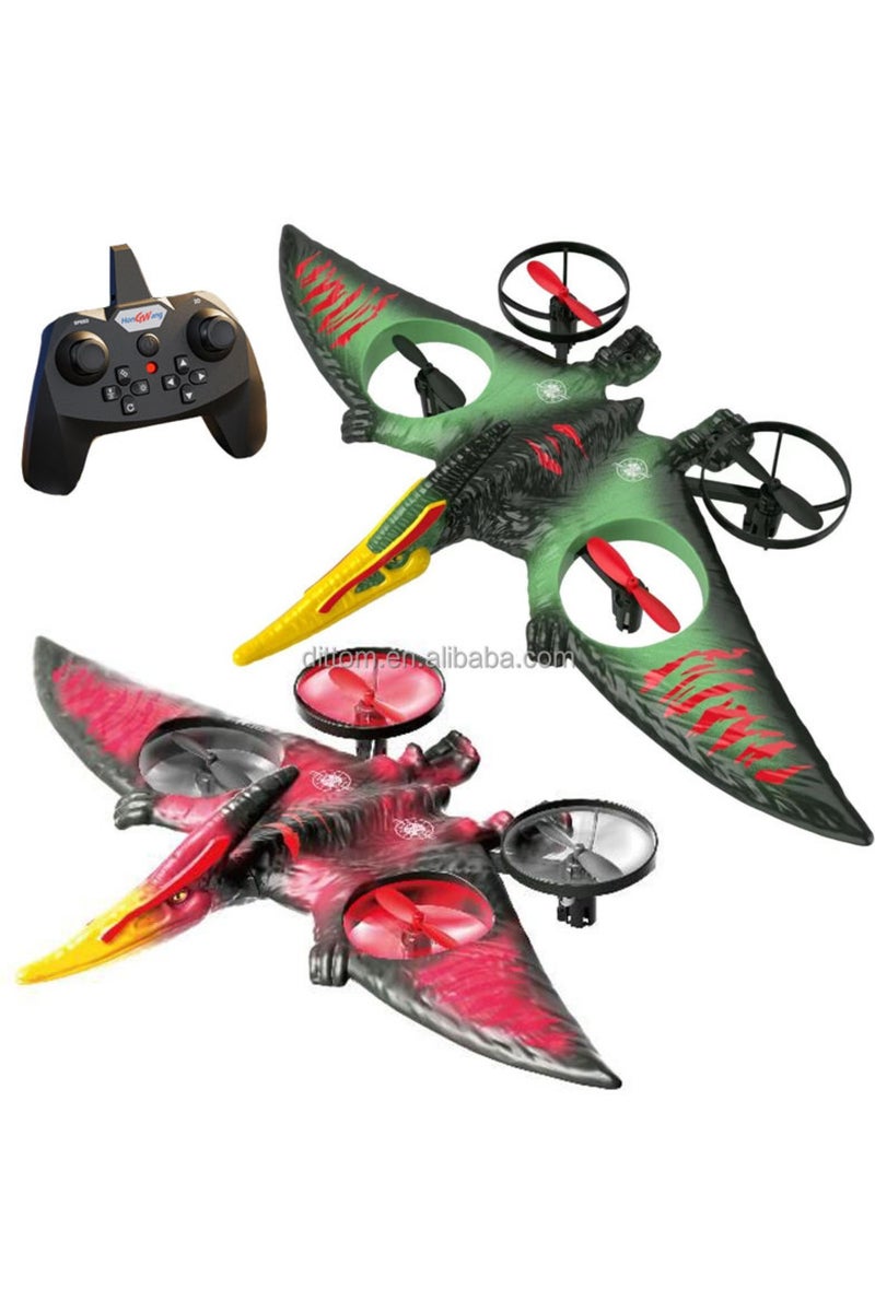 Tradeo Remote Control Airplane Toy for Kids & Adults with 360° Stunts, One-Key Take Off, LED Lights, USB Charging. Tumbling Stunt Simulation Pterodactyl Remote Control Airplane with Lights Gifts for Boys - Image 3