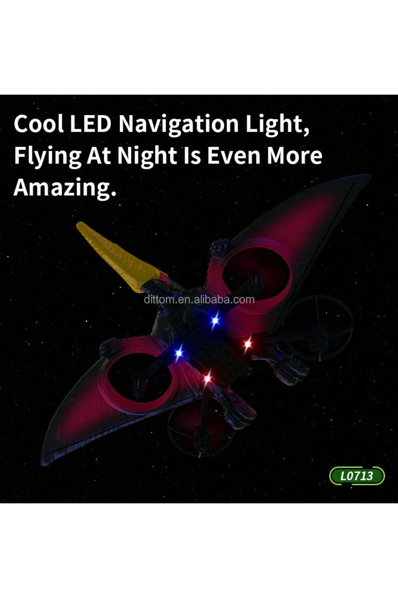 Tradeo Remote Control Airplane Toy for Kids & Adults with 360° Stunts, One-Key Take Off, LED Lights, USB Charging. Tumbling Stunt Simulation Pterodactyl Remote Control Airplane with Lights Gifts for Boys - Image 5