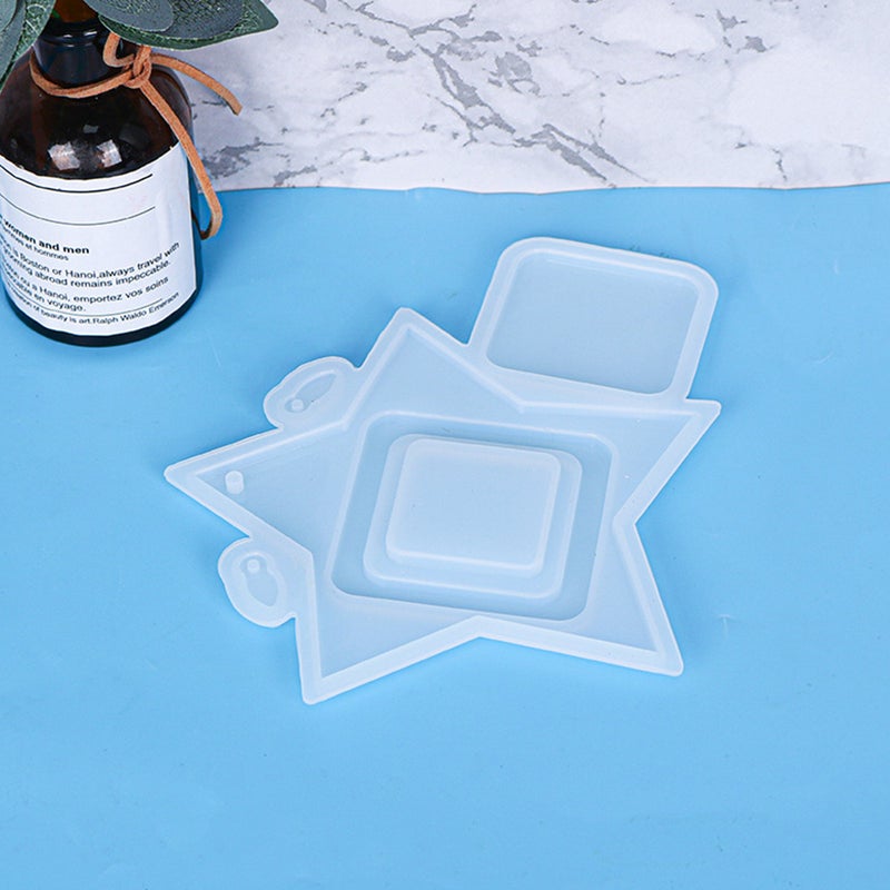 2Pcs Useful Photo Frame Epoxy Mold Star Shape Picture Frame Casting Mold - Image 2