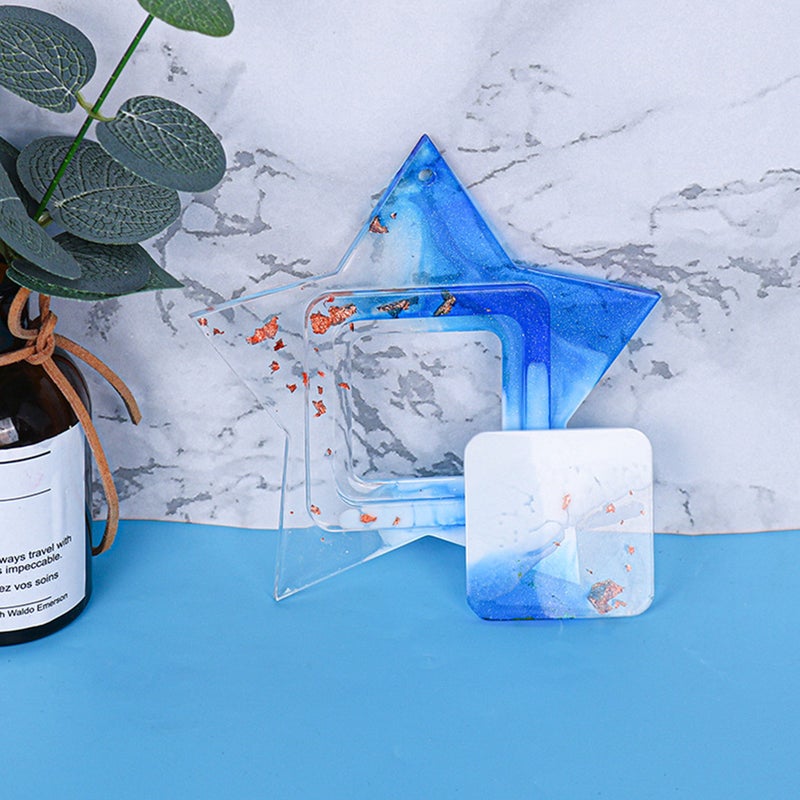 2Pcs Useful Photo Frame Epoxy Mold Star Shape Picture Frame Casting Mold - Image 5