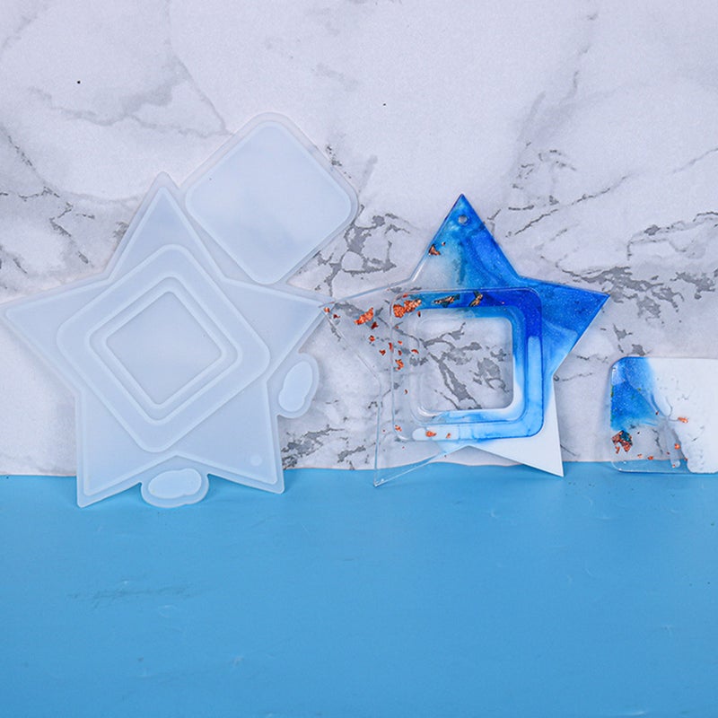 2Pcs Useful Photo Frame Epoxy Mold Star Shape Picture Frame Casting Mold - Image 4