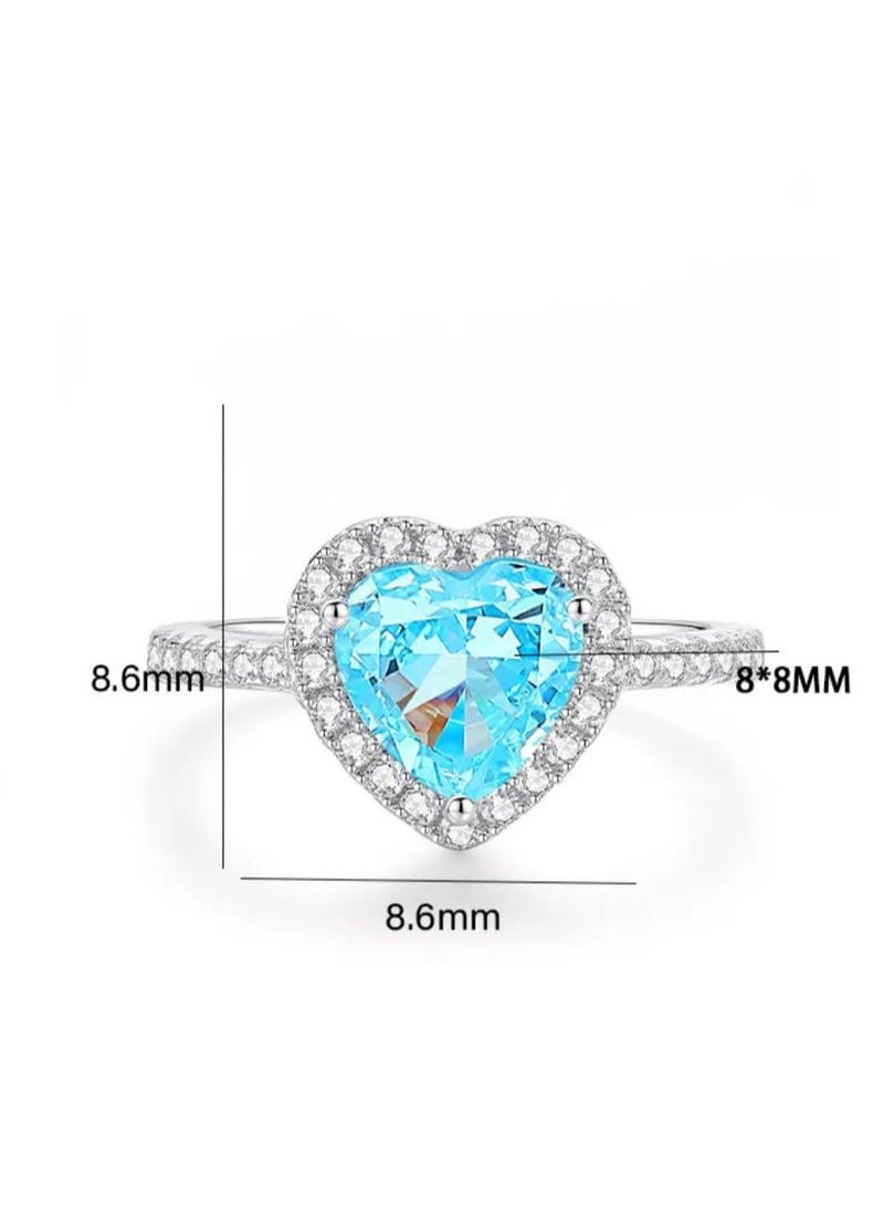 Luxuria Halo White Heart Engagement Rings for Women 2 Carat Cubic Zirconia Wedding Band Ring Suitable for Anniversary Gift  - Image 2