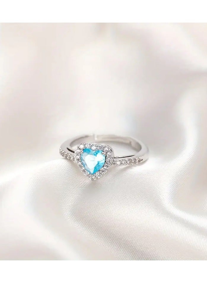 Luxuria Halo White Heart Engagement Rings for Women 2 Carat Cubic Zirconia Wedding Band Ring Suitable for Anniversary Gift  - Image 1