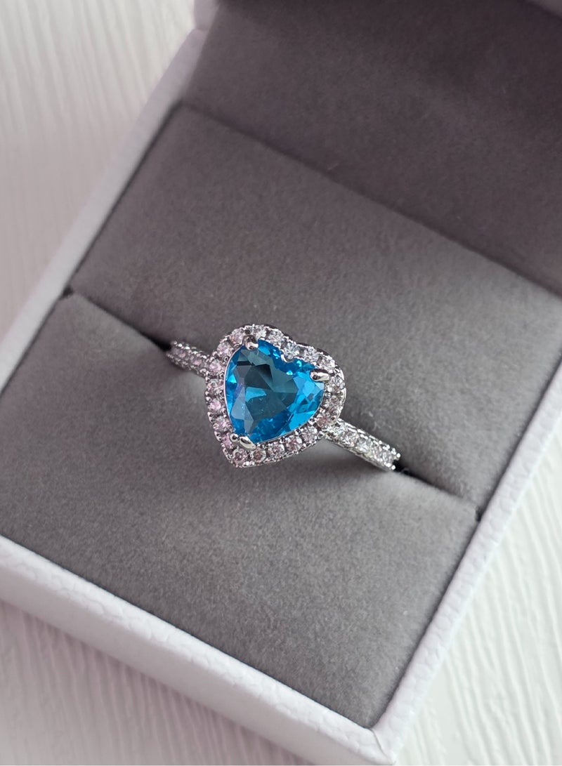 Luxuria Halo White Heart Engagement Rings for Women 2 Carat Cubic Zirconia Wedding Band Ring Suitable for Anniversary Gift  - Image 4