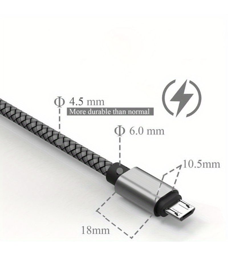 White 39.37 Inch Micro USB Cable Fast Charging Data Sync Cord - Image 3