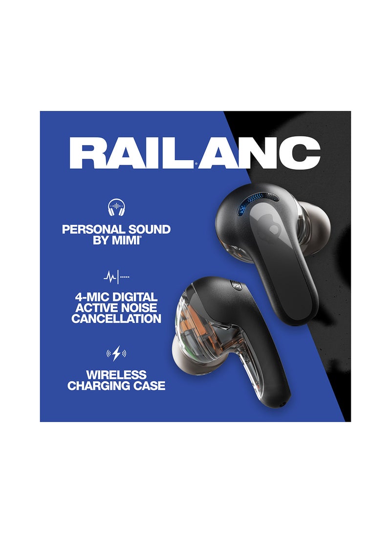 سكل كاندي سماعات أذن Rail ANC لاسلكية/بلوتوث مع خاصية إلغاء الضوضاء النشطة + ميكروفون، بطارية 38 ساعة لهواتف iPhone وAndroid والمزيد - Image 2