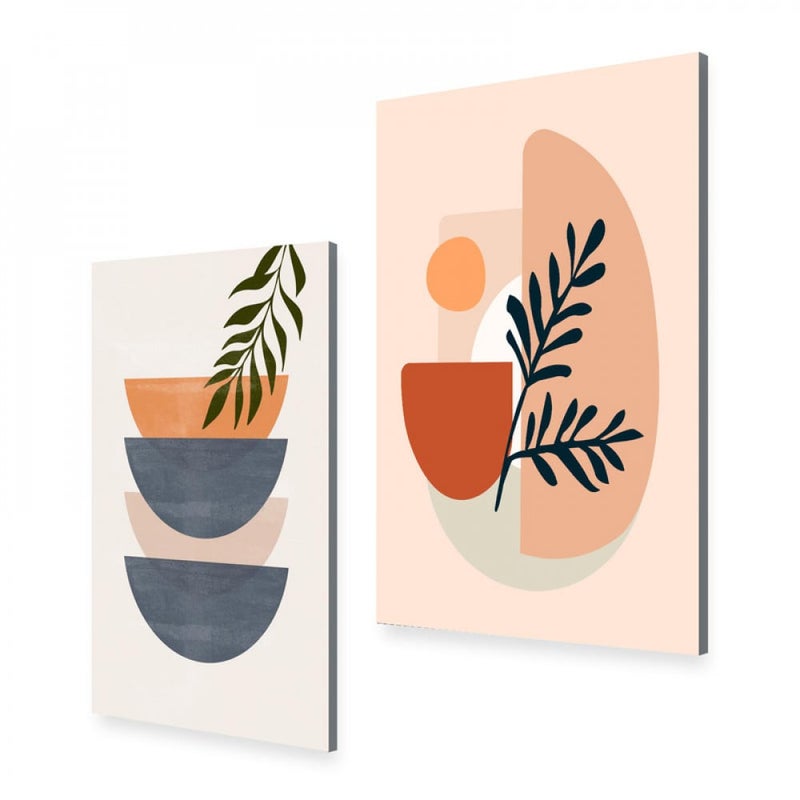 ماركتنا لوحة قماشية ثنائية بتصميم مودرن بمقاس اجمالي 100×70 سم - Image 2