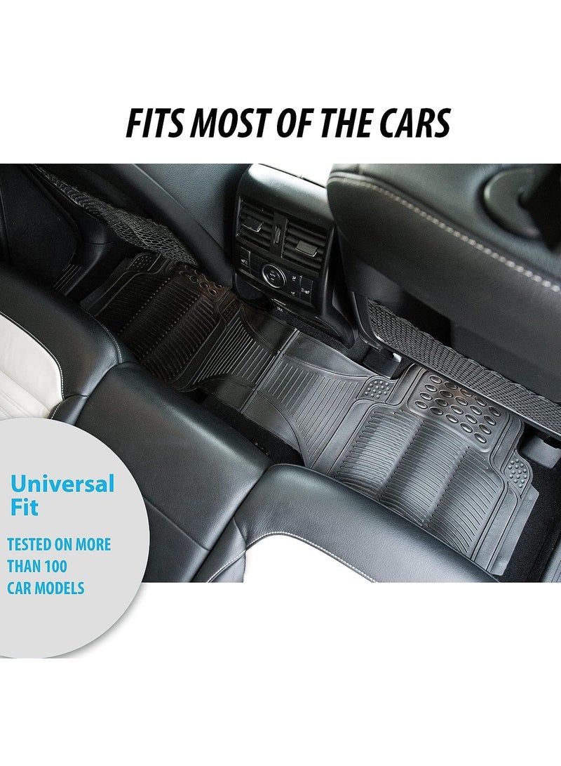 3 PCS Car Mats, Universal Fit Rubber Car Floor mat, Non-Slip Heavy Duty for Cars SUV Truck and VAN,Waterproof Odorless Black Heavy Duty Interior Floor Mats - Image 5