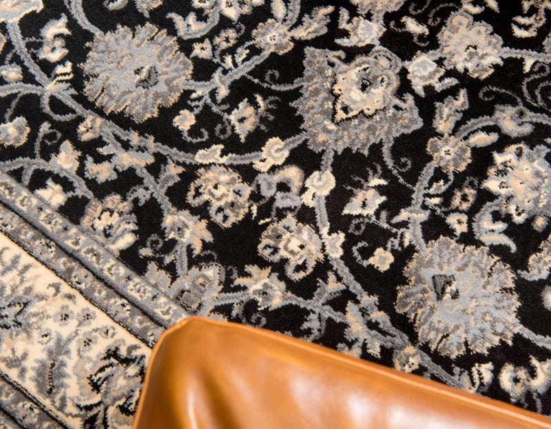 Unique Loom Sialk Hill Collection Area Rug - Washington (5' 3" x 8' Rectangle Black/Gray) - Image 5