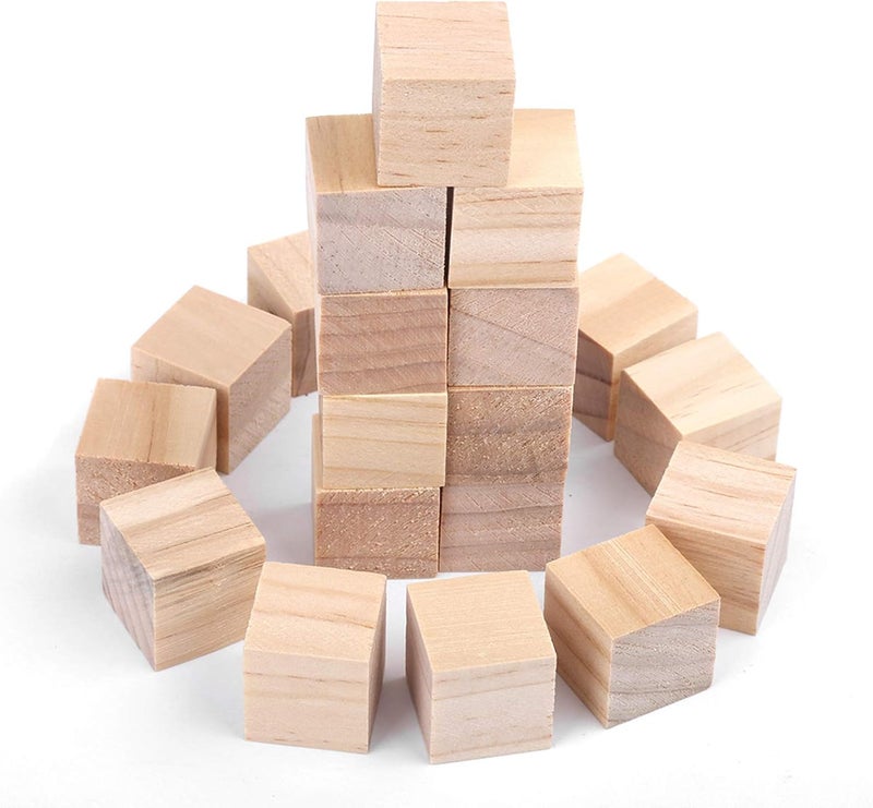 50Pcs Natural Wooden Cubes, 10mm Unfinished Square Wood Blocks for DIY Crafts, with Smooth Surface for Kids Toys and Home Decor (20mm (20 Pieces)) - Image 5