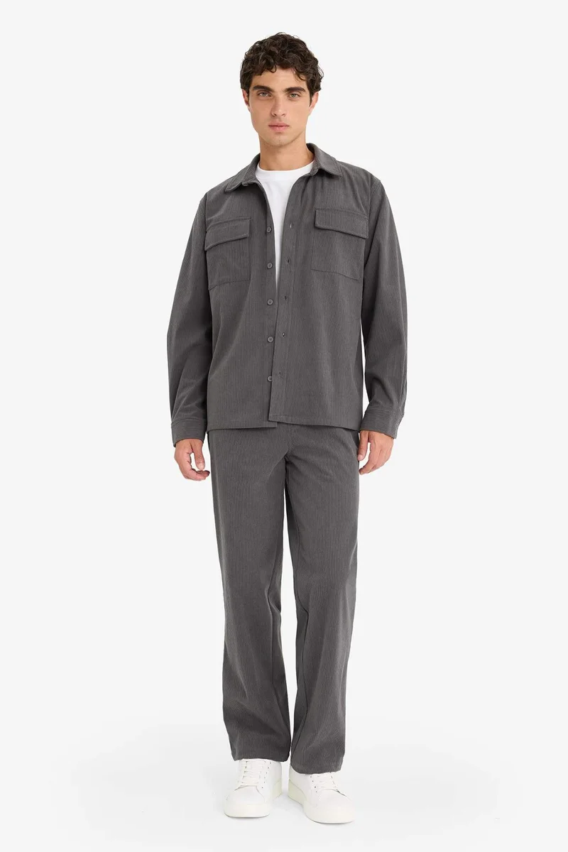 Defacto  Wide Leg Corduroy Trousers for Men | Best Price UAE