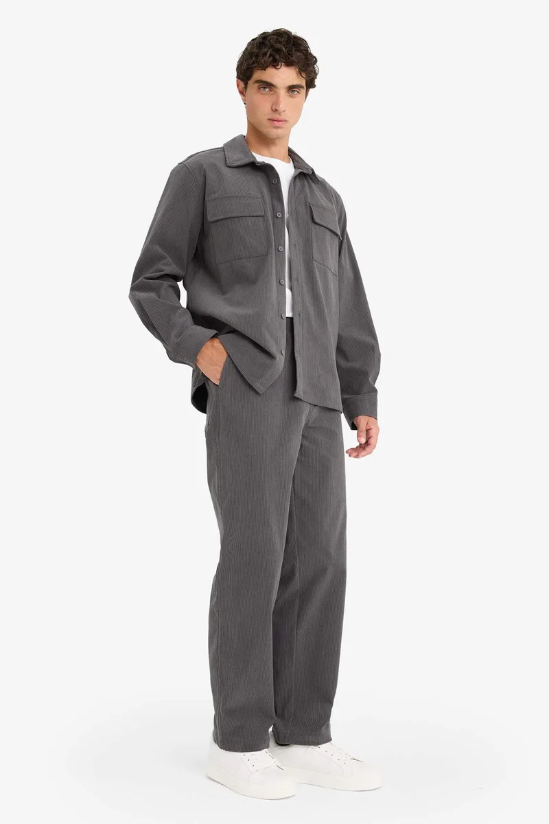 ديفاكتو Wide Leg Corduroy Trousers