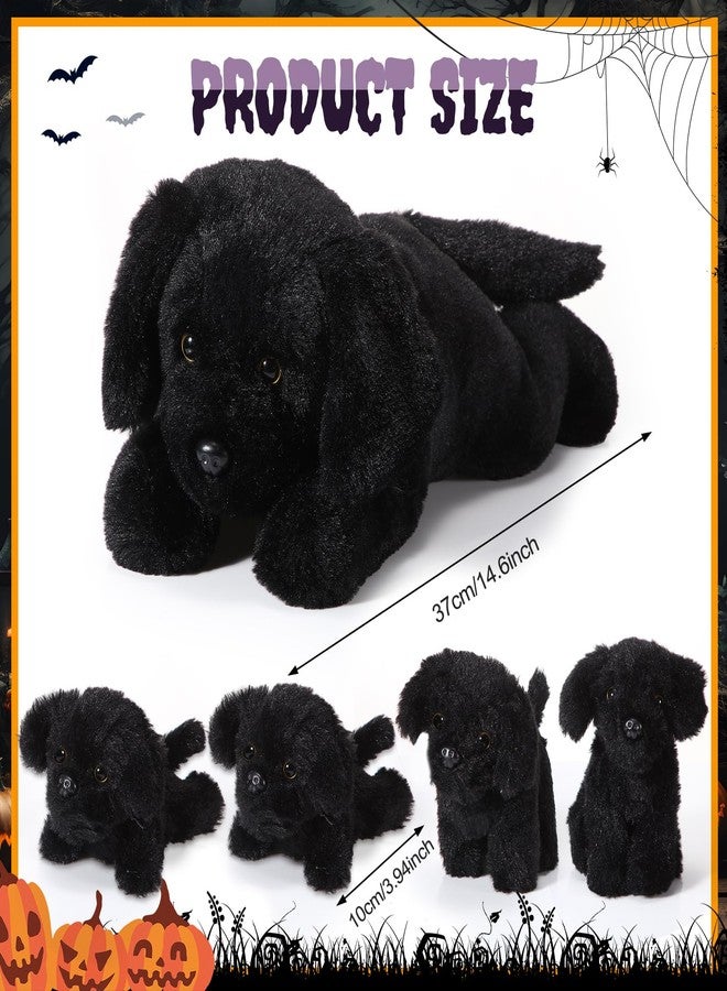 Skylety 5 Pieces Dog Stuffed Animal Puppy Stuffed Animal 1 Big Mommy Dog with 4 Mini Baby Cute Soft Plush Dog Stuffed Dog with Puppies for Birthday Children's Party (Labrador),Black - Image 2