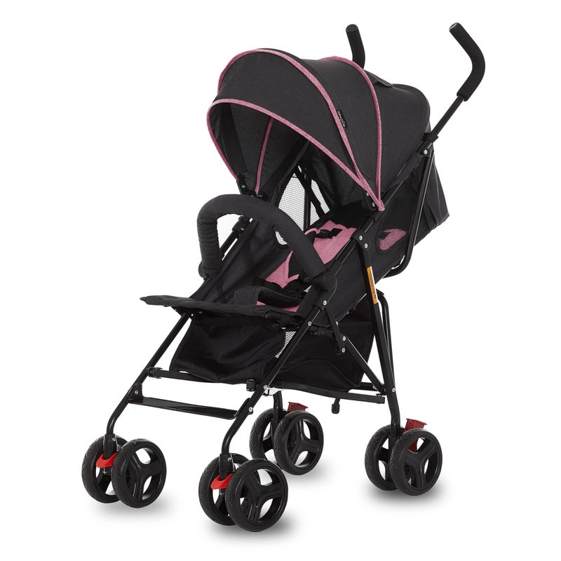 Dream On Me Vista Moonwalk Baby Stroller in Pink, Lightweight Infant Stroller with Compact Fold, Multi-Position Recline Umbrella Stroller with Canopy, Extra Large Storage and Cup Holder - Image 1