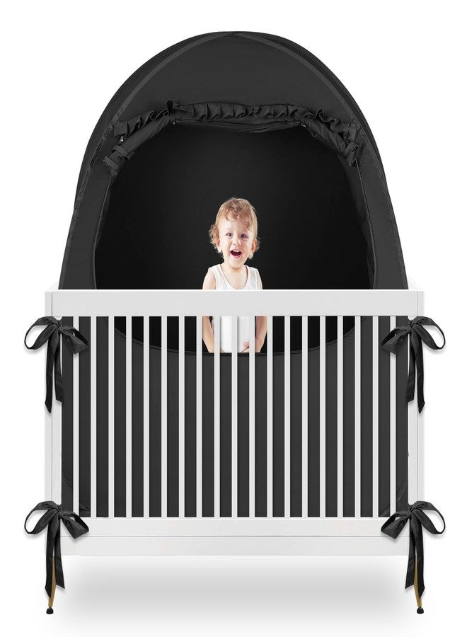 YAVIL Blackout Baby Sleep Tent Sleep Pod, Pop Up Crib Blackout Cover Canopy for Naps at Home and Traveling, Fits Full Size Crib, Pack n Play, and More with Safe Bottom Design, Blocks 98% Light - Image 1