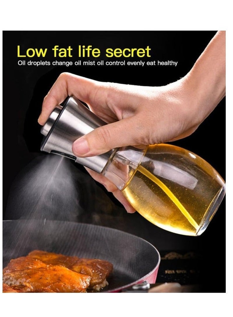 زجاجة بخاخ الزيت والخل سعة 200 مل - موزع زيت مانعة للتسرب للطبخ والشواء من الستانلس ستيل قطعتين - Image 4