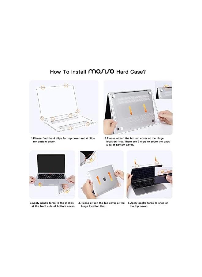 Compatible with MacBook Pro 13 inch Case M2 2024 2023, 2022, 2021-2016 A2338 M1 A2251 A2289 A2159 A1989 A1708 A1706 with/Without Touch Bar, Plastic Hard Shell&Screen Protector, Crystal Clear