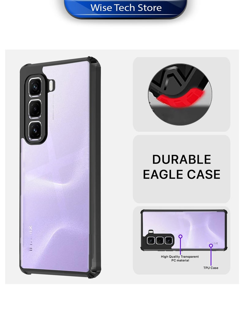 Wtech Infinix Hot 50 Pro+ 4G 2024 Hybrid TPU Silicone with Raised Camera Slim Armour Case Cover (MCAPSA) - Clear/Black - Image 3