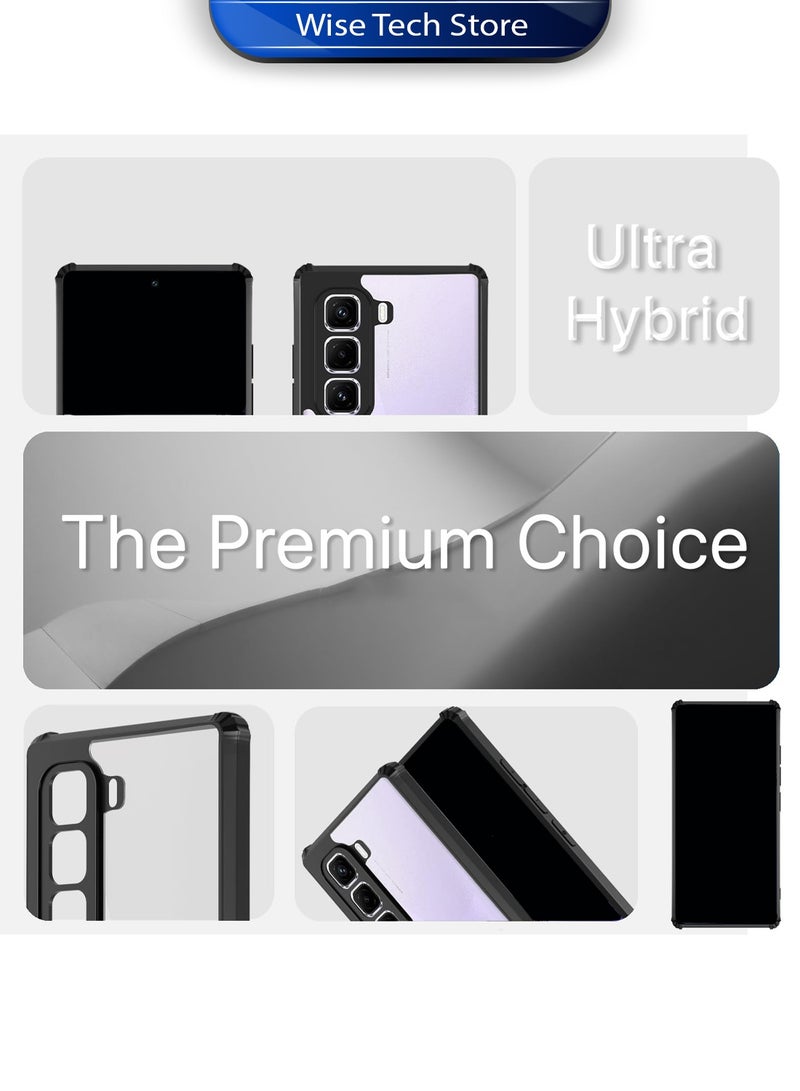 Wtech Infinix Hot 50 Pro+ 4G 2024 Hybrid TPU Silicone with Raised Camera Slim Armour Case Cover (MCAPSA) - Clear/Black - Image 2