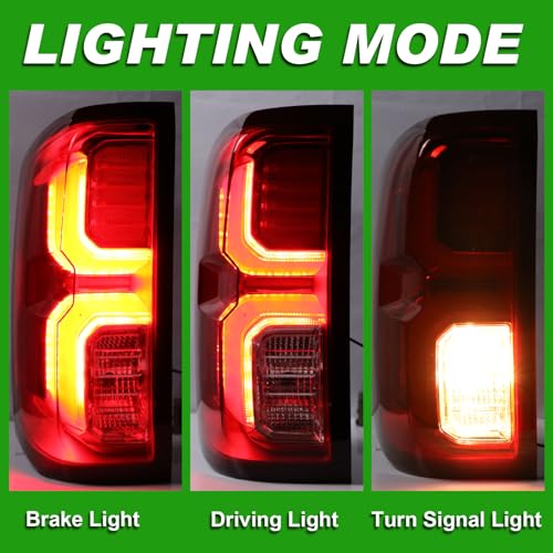 Lochnchn Rear Tail Lights Compatible with Chevy Silverado 1500 2016 2017 2018 Outer LED Taillight Assembly Brake Lamp Left Driver Side Replace 84288718 GM2800294 - Image 3