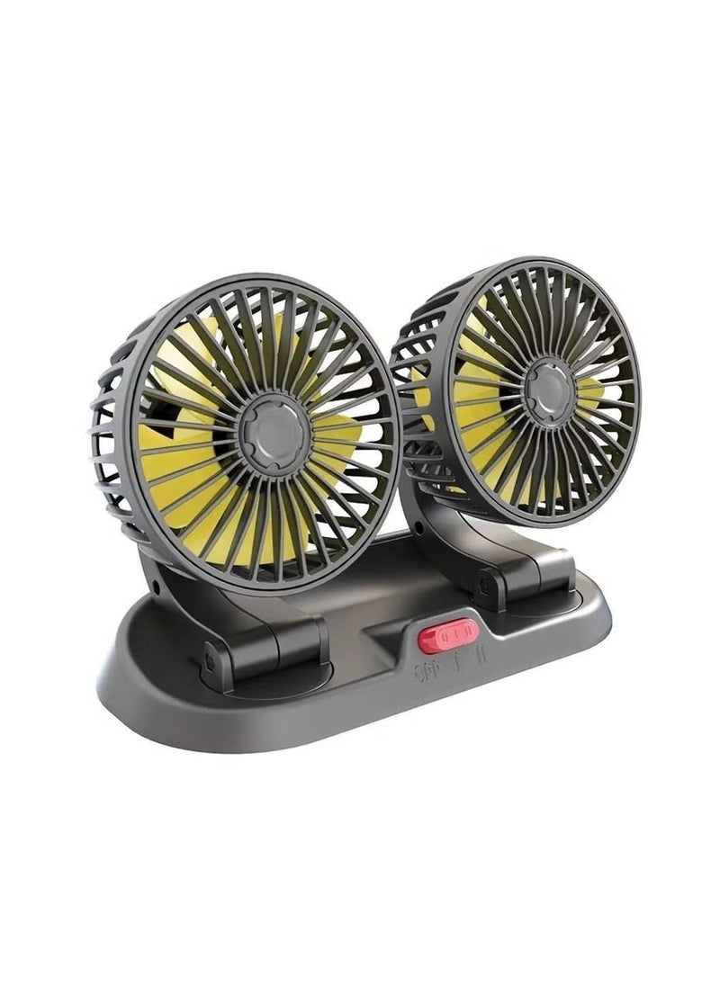 Dual-Head Car Fan, 360-Degree Rotatable 2-Speed Adjustable Fan Automobile Air Cooler, Supplies for Car/SUV/RV/Truck/Boat (12V, Yellow) - pzsku/Z30A731C1B3B04CAE8E07Z/45/_/1720981928/08cc8104-dbac-4c38-8ec6-49de28260c3e