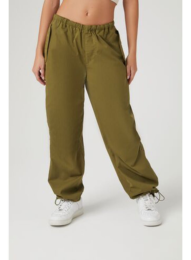 FOREVER 21 بنطال باراشوت من نسيج التويل واسع الساق  - Image 2