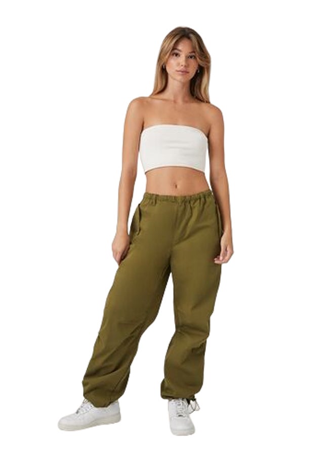 FOREVER 21 بنطال باراشوت من نسيج التويل واسع الساق  - Image 1