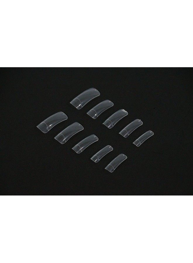 FOK Set Of 200Pc Professional/Personal Reusable French Long Acrylic False Fake Nails Transparent Color Diy Decoration Artificial Clear Nailart Tip Accessory - Image 1