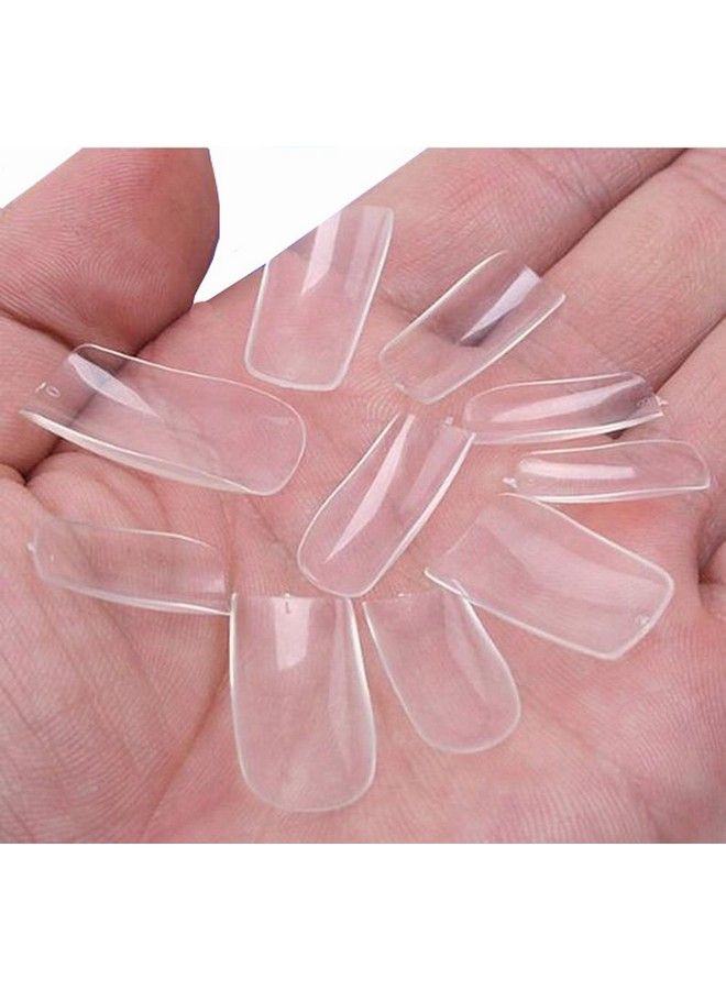 FOK Set Of 200Pc Professional/Personal Reusable French Long Acrylic False Fake Nails Transparent Color Diy Decoration Artificial Clear Nailart Tip Accessory - Image 4