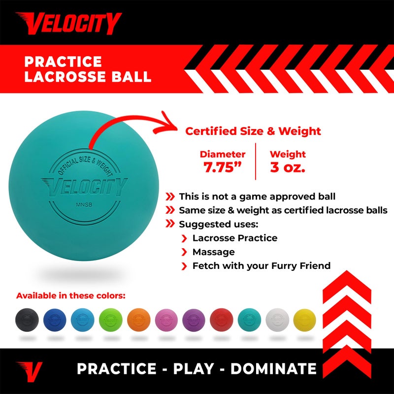 Velocity Practice Lacrosse Balls - 1, 2, 3, 6, 12, 18, 24, 36, 60 and 120 Packs - Official Size and Weight - Teal - Image 2