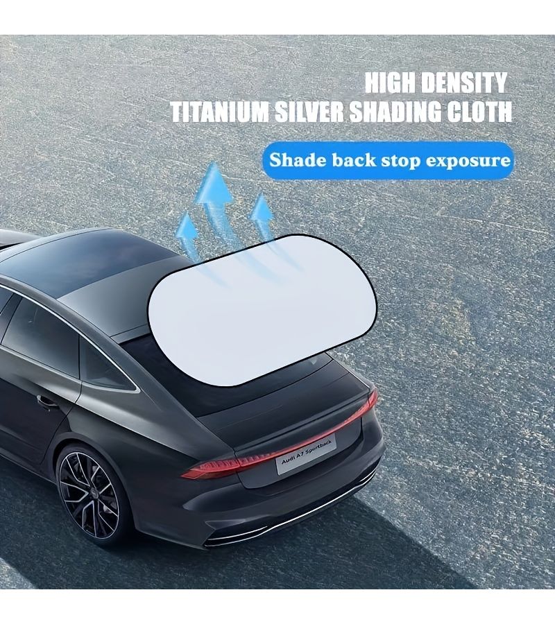 Silvery Foldable Rear Window Sunshade Anti UV Car Heat Insulation - Image 1