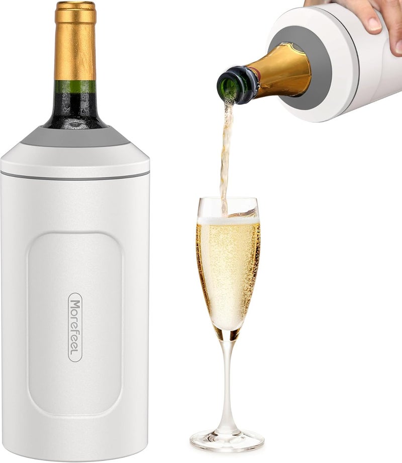 MoreFeel Wine Chillers for Bottles-Ideal Gift for Wine Lover, Stainless Steel Portable Champagne Cooler Sleeve Bucket-Double Walled Vacuum Insulated for Most 750ml Bottles with Long-Lasting Temperature Control - Image 1