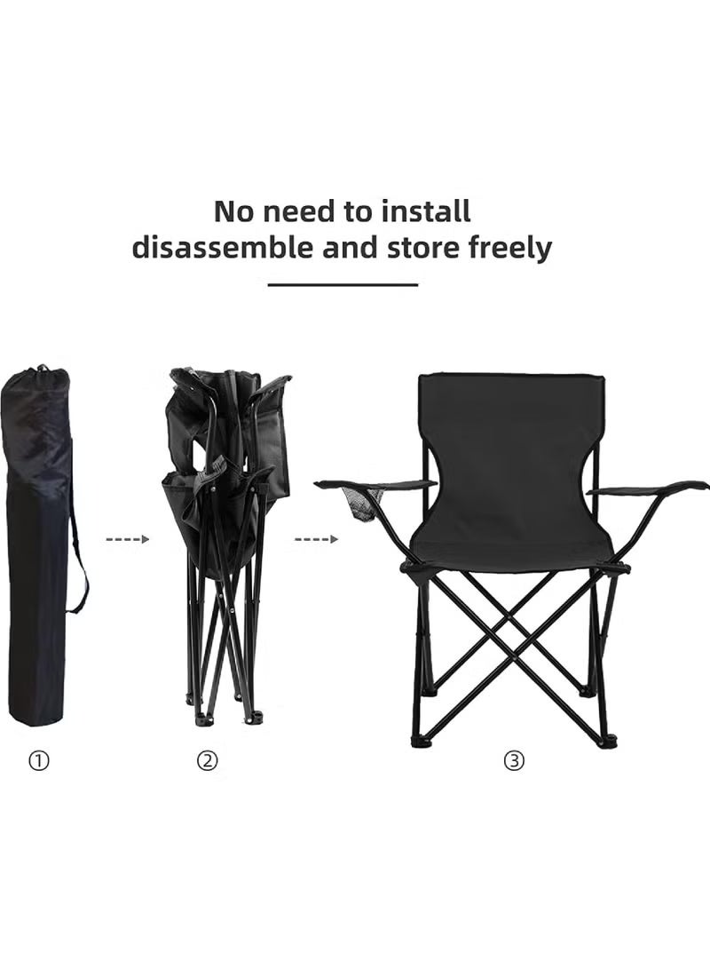 Rock Pow (2 Pcs) Portable Folding Beach Chair Multi-Purpose Camping Chair for Adult, Lightweight Patio Lawn Quad Chair for Outdoor Travel Picnic Hiking Supports110kgs Load With Carry Bag - Image 2
