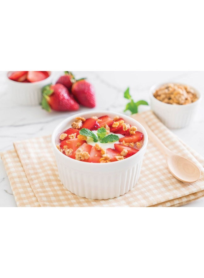 هيك وعاء راميكين للمطبخ بلون أبيض وبسعة 4أونصة قابل للاستخدام في الميكروويف وغسالة الصحون ومصنوع من البورسلين 98004 - Image 2