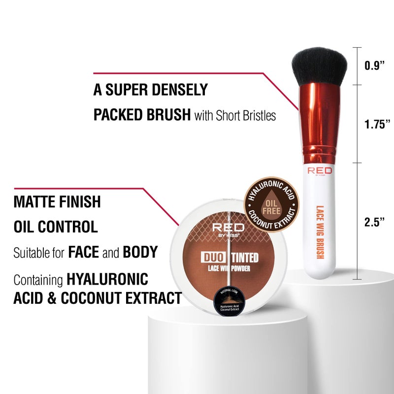 RED by Kiss Lace Wig Brush Tinted Powder Set â€“ Matte Finish, Oil Control, Lightweight, Long-lasting, Mix & Match Shade Duo - Image 2