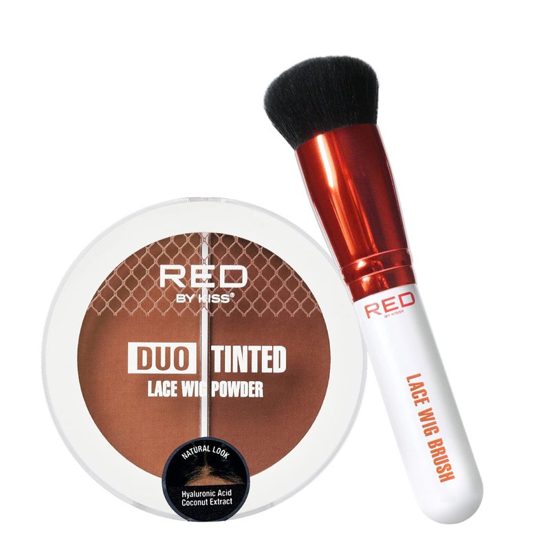 RED by Kiss Lace Wig Brush Tinted Powder Set â€“ Matte Finish, Oil Control, Lightweight, Long-lasting, Mix & Match Shade Duo - Image 1