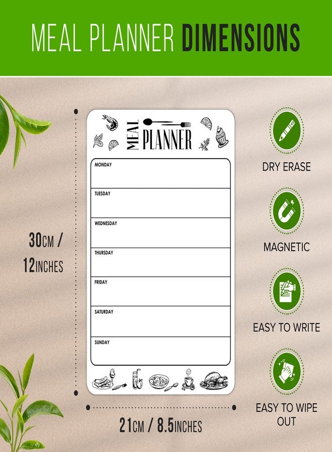 JUZARI Dry Erase Menu Board for Fridge A4-8.5 x 12 in Weekly Meal Planner Dry Erase Board Magnetic Meal Planner for Refrigerator Dry Erase Dinner Menu Board for Kitchen Magnetic Dinner Menu for Fridge - Image 5