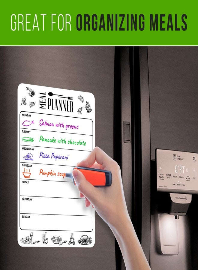 JUZARI Dry Erase Menu Board for Fridge A4-8.5 x 12 in Weekly Meal Planner Dry Erase Board Magnetic Meal Planner for Refrigerator Dry Erase Dinner Menu Board for Kitchen Magnetic Dinner Menu for Fridge - Image 2